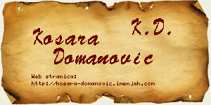 Kosara Domanović vizit kartica